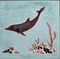 CERAMIC DOLPHIN TILE MURAL