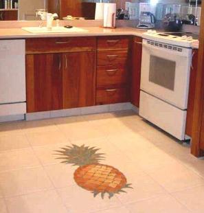 ceramic pineapple floor inlay tile mural