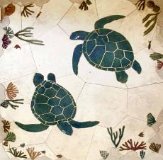 Turtle reef grand floor mural